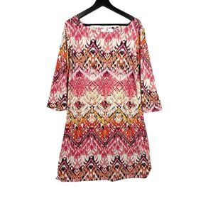 Jean-Pierre Klifa Multicolor Summer Dress Size XL 3/4 Sleeve
